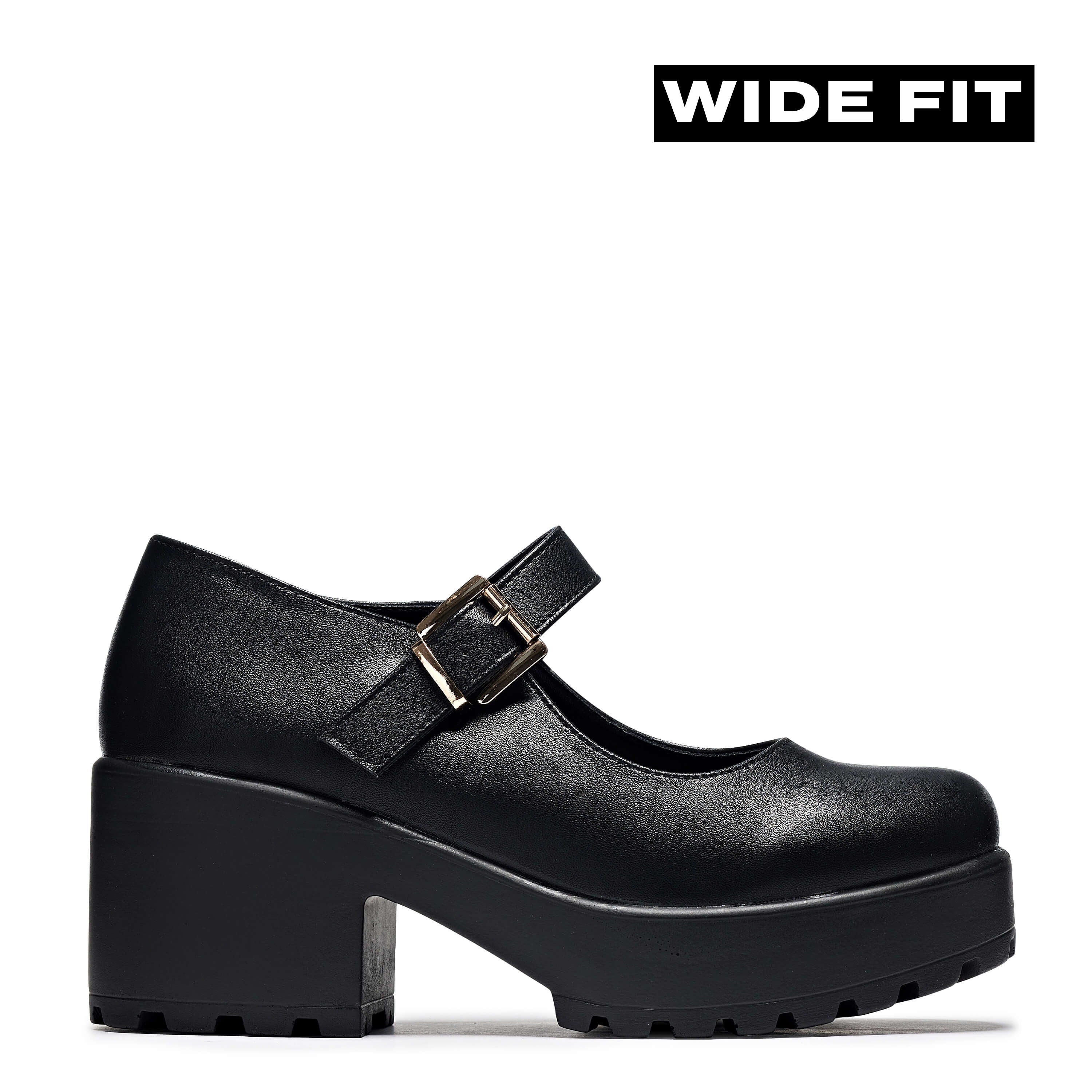 Tira WIDE FIT Mary Jane Shoes 'Faux Leather Edition'BlackSize 11Cle