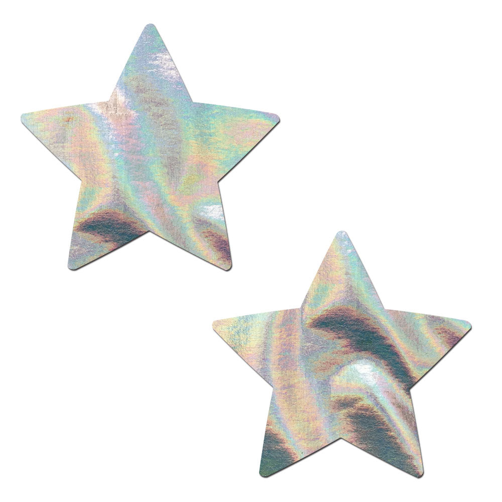 Star Rhinestone Nipple Pasties - Silver, Coquette