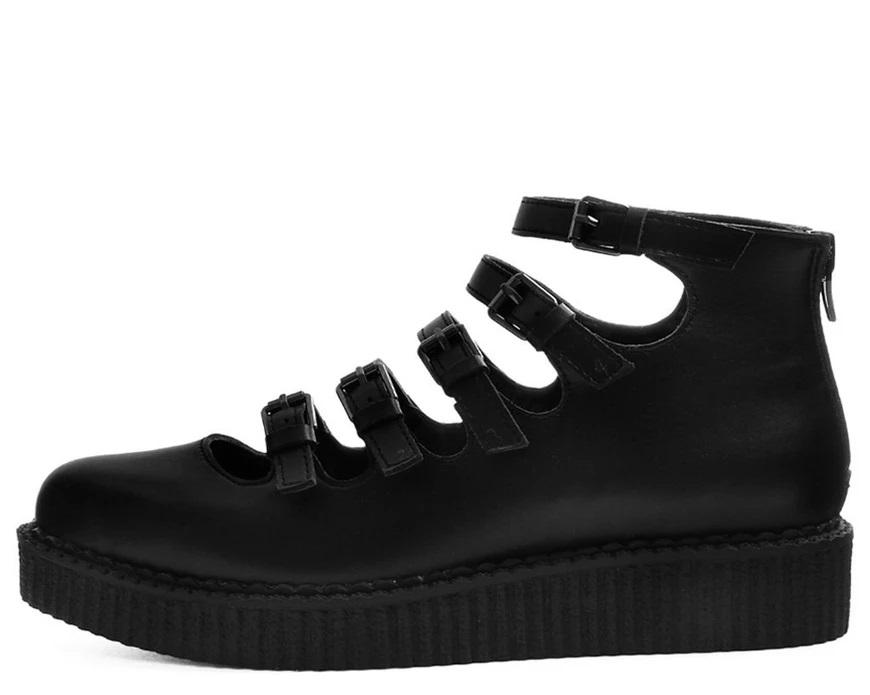 TUK A9417L Black TUKskin™ MultiStrap Pointed Mary Jane Creeper Shoefreaks.ca