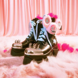 KOI Jazmin Bean x KOI Frunkrocker Sidekick Monster Boots - Black