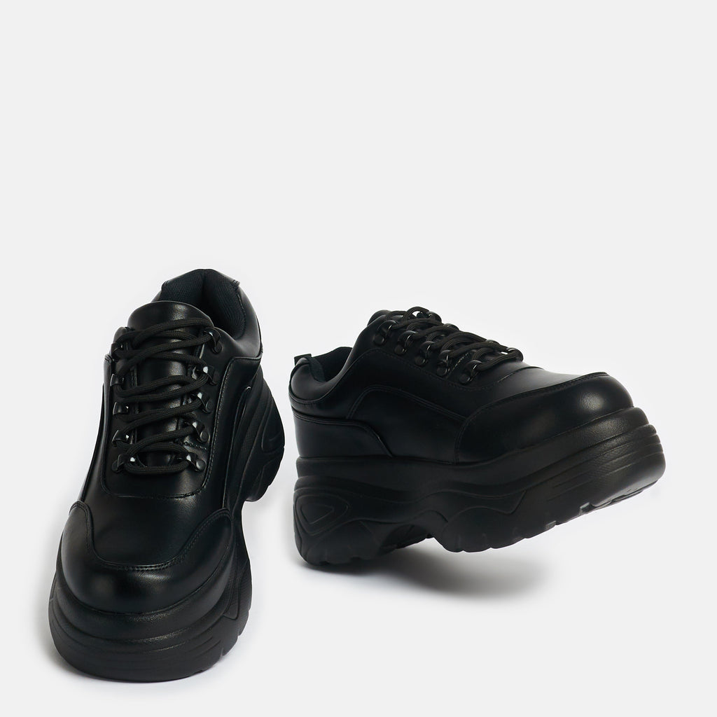 KOI Jennie Striker Black Chunky Bubble Trainers-Clearance