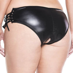 Wet Look Crotchless Panty