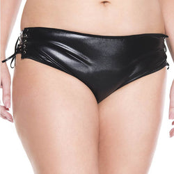 Wet Look Crotchless Panty