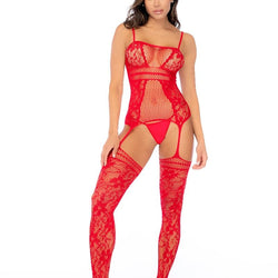 Lace & Fishnet Garter Dress