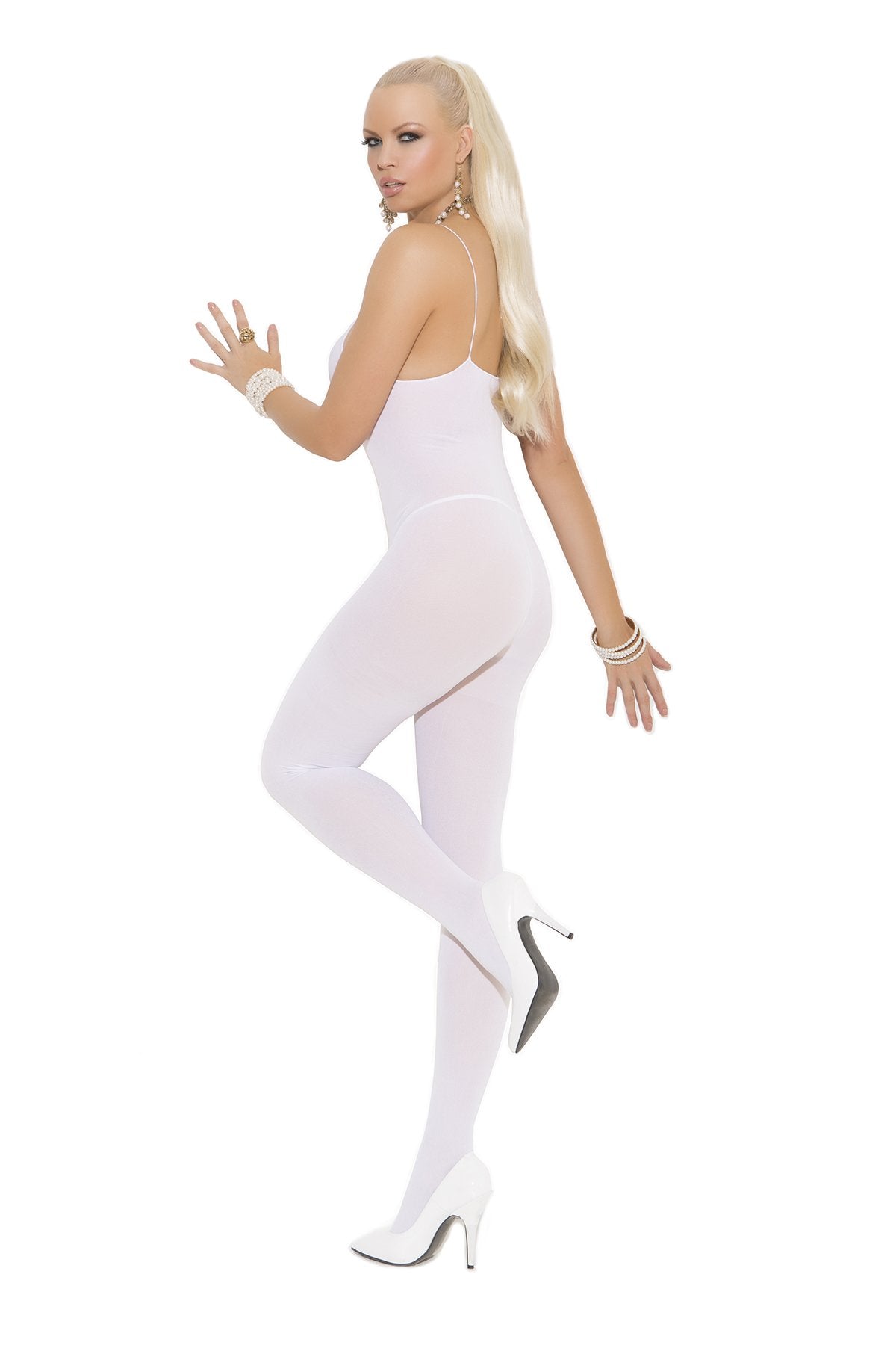 Opaque Bodystocking back view