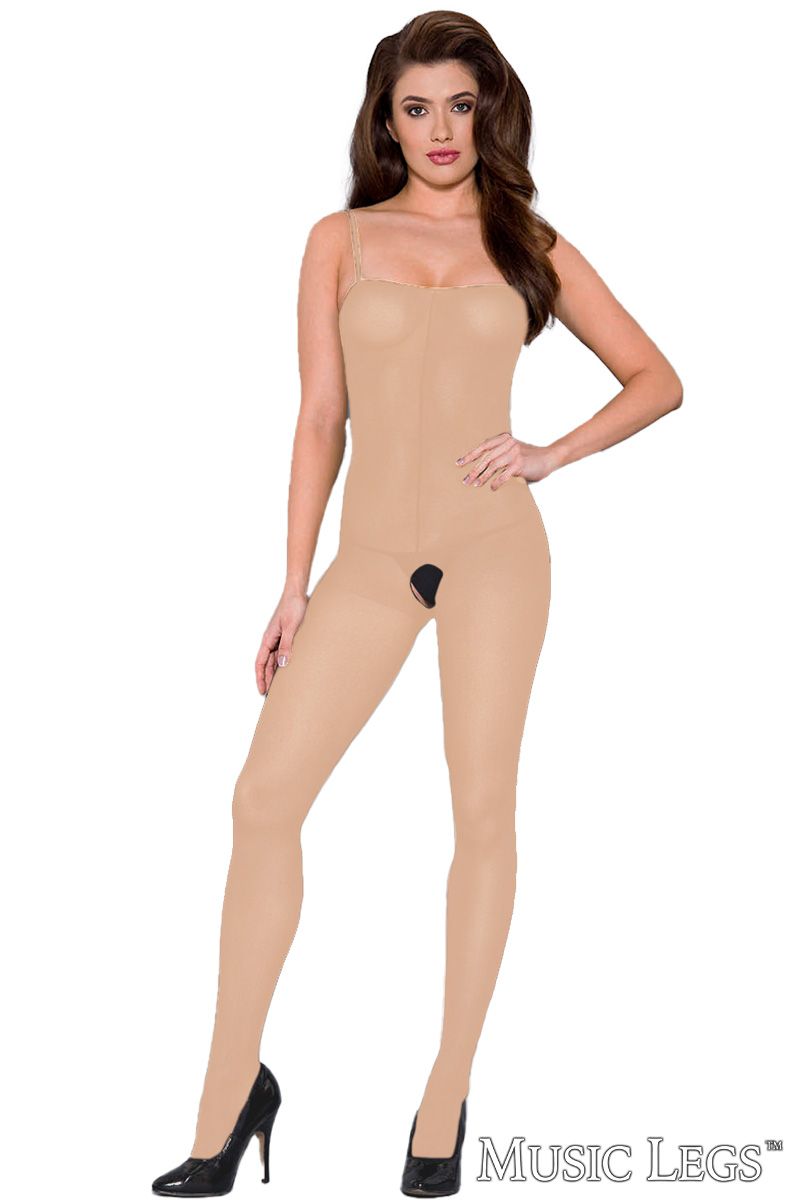 Opaque Crotchless Bodystocking