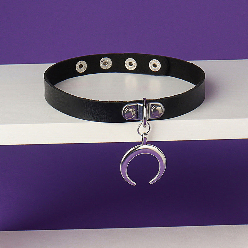 Crescent Moon Charm Choker