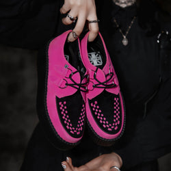 TUK-V3390 Viva Mondo Creeper en suède néon rose et noir