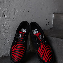 TUK-A3400 Sneaker Creeper en suède zébré noir et rouge