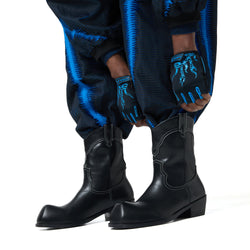 KOI Hexmark Men's Snub Nose Short Cowboy Boots - Black Vintage