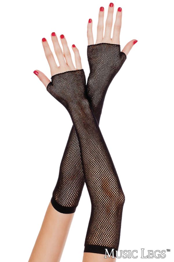 Music Legs Fishnet Gloves
