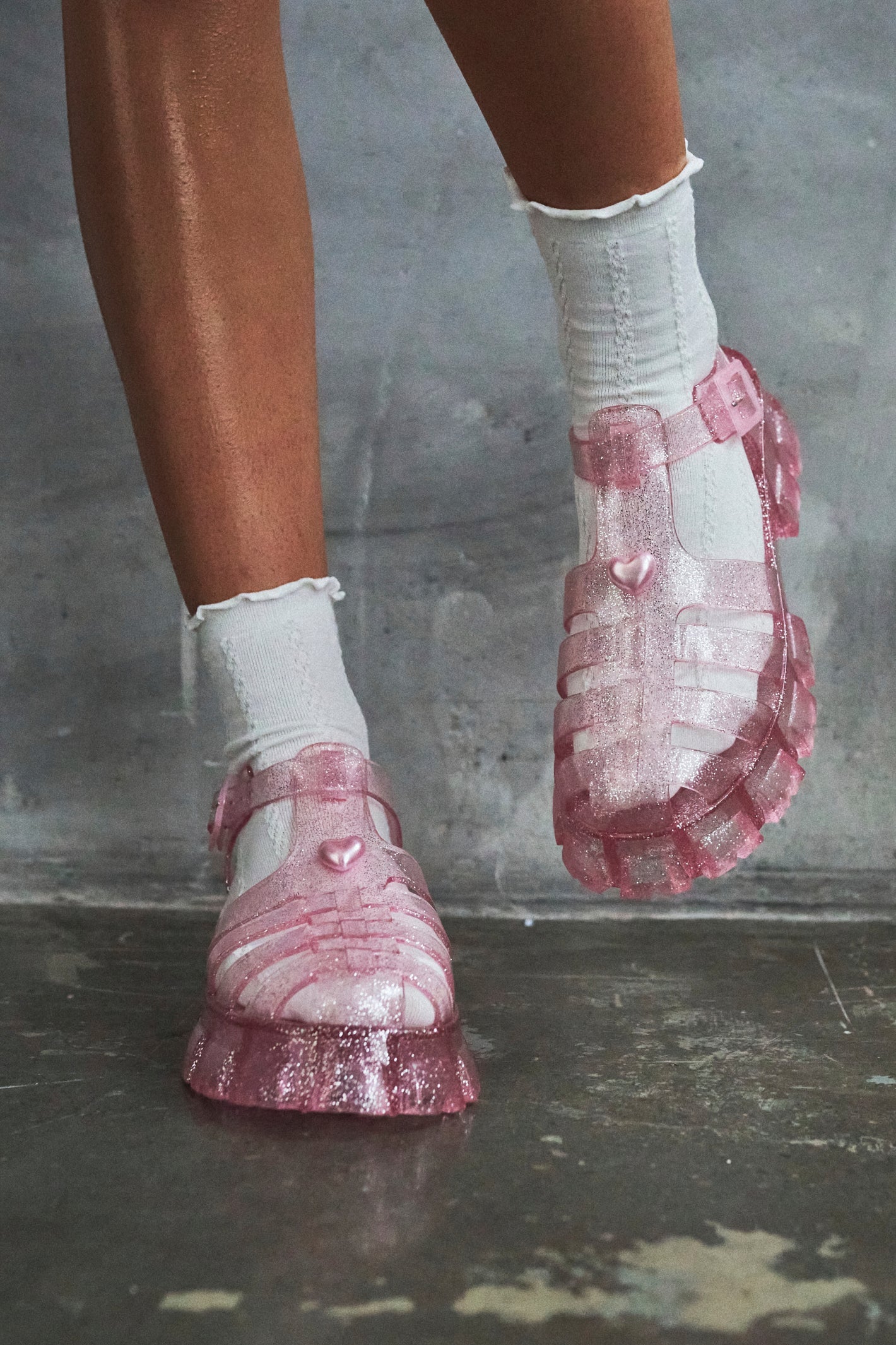 KOI Sunbeam Heart Jelly Sandals- Pink
