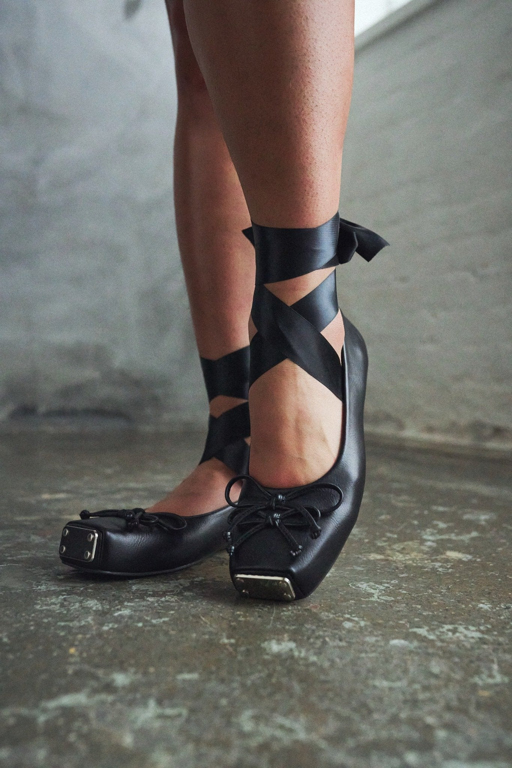 KOI Blithe Metal Toe Ballet Flats- Black