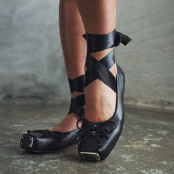 KOI Blithe Metal Toe Ballet Flats- Black