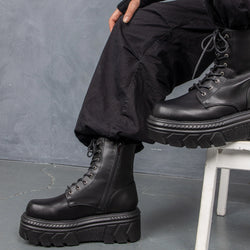 Talwar Chunky Stomper Boots-Black-Size 10-Clearance