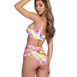 Shimmer Multi-Colored Keyhole Cropped Top