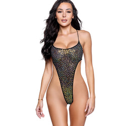 Sequin Net String-Back Bodysuit