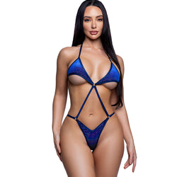 Holographic Dot Velvet X-Front 1PC