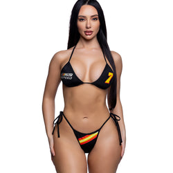2PC Racer Print Tie-Side Bikini Set