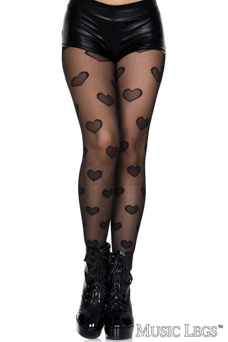 Heart Sheer Pantyhose