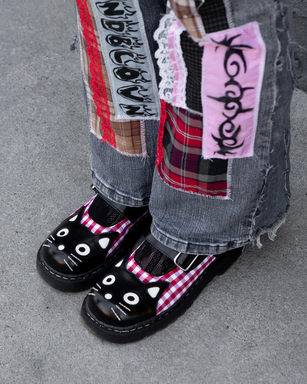 TUK Black & Red Gingham Kitty Mary Jane-Clearance