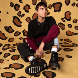 Botte de basket TUK-A3093 en toile noire à 8 œillets