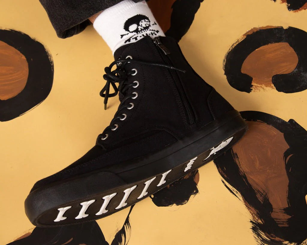 TUK Black Canvas 8-Eye Sneaker Boot