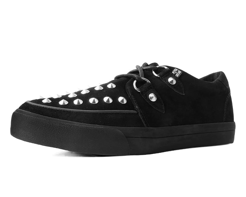 TUK Black Suede Studded D-Ring Sneaker-Clearance