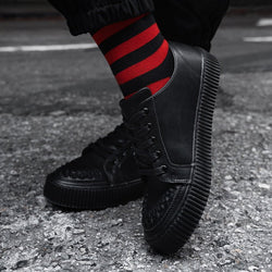 TUK-A3314 Sneaker Creeper en cuir noir à lacets