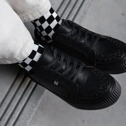 TUK-A3314 Sneaker Creeper en cuir noir à lacets