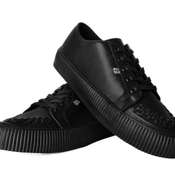 TUK-A3314 Sneaker Creeper en cuir noir à lacets