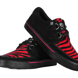 TUK-A3400 Sneaker Creeper en suède zébré noir et rouge