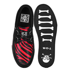 TUK-A3400 Sneaker Creeper en suède zébré noir et rouge