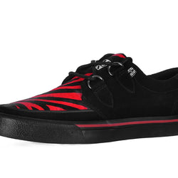 TUK-A3400 Sneaker Creeper en suède zébré noir et rouge