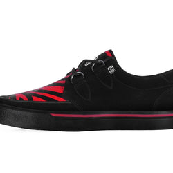 TUK-A3400 Sneaker Creeper en suède zébré noir et rouge