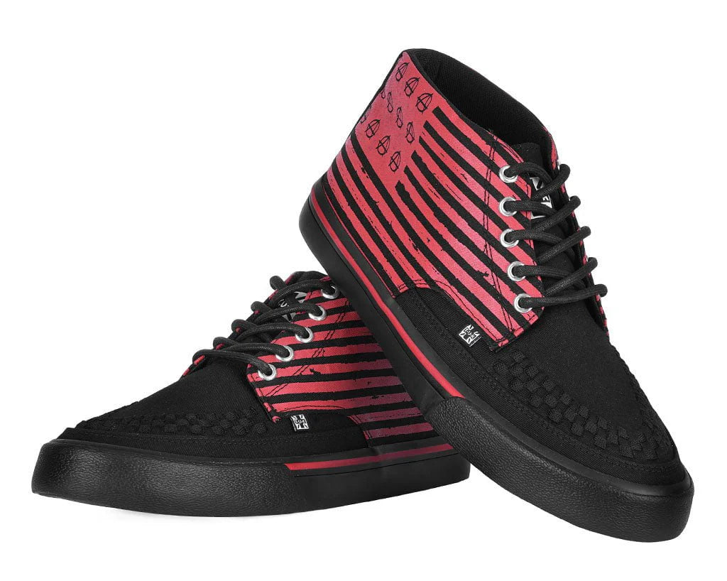 TUK-A3403 Basket rayée Anarchy noir et rouge à 5 yeux