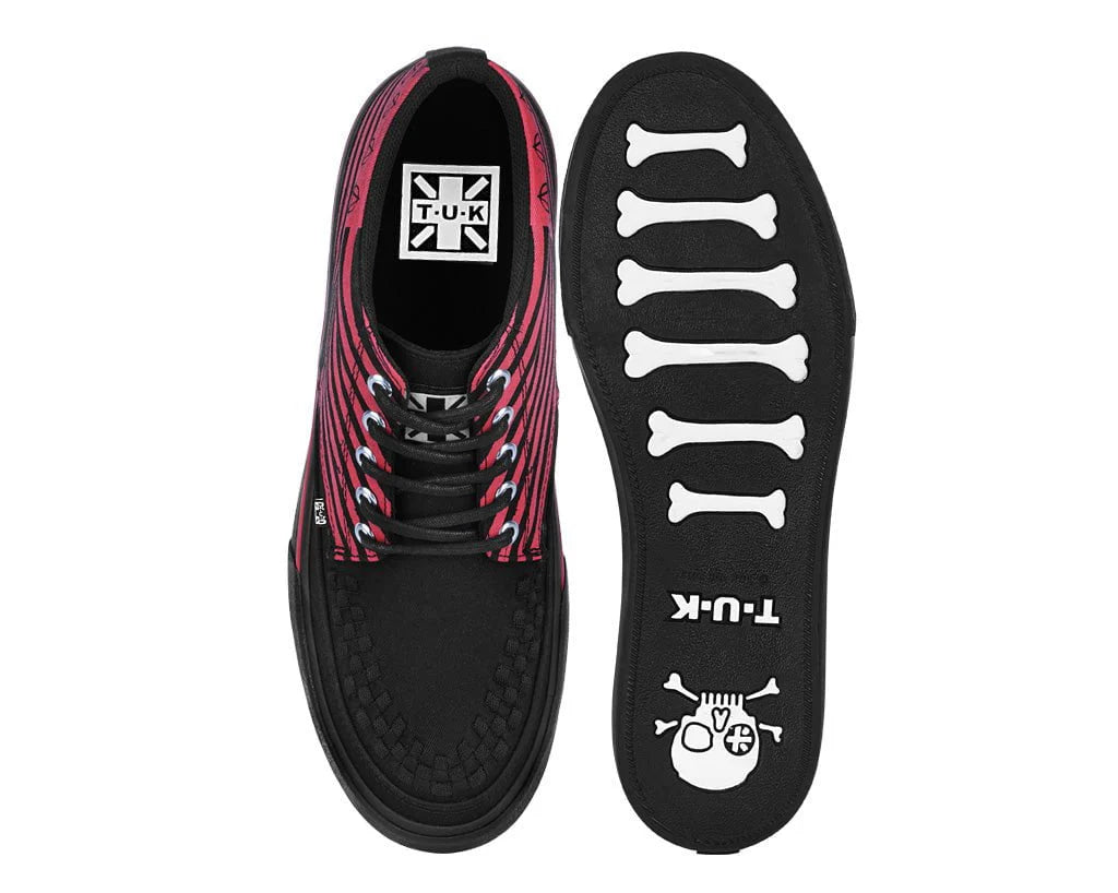 TUK Black & Red Anarchy Striped 5 Eye Sneaker