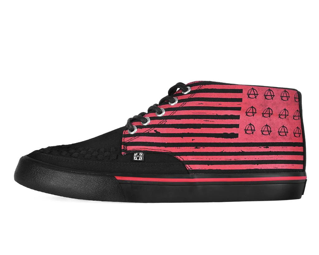 TUK Black & Red Anarchy Striped 5 Eye Sneaker