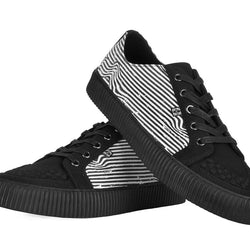 TUK-A3404 Sneaker en toile noire et blanche à lacets