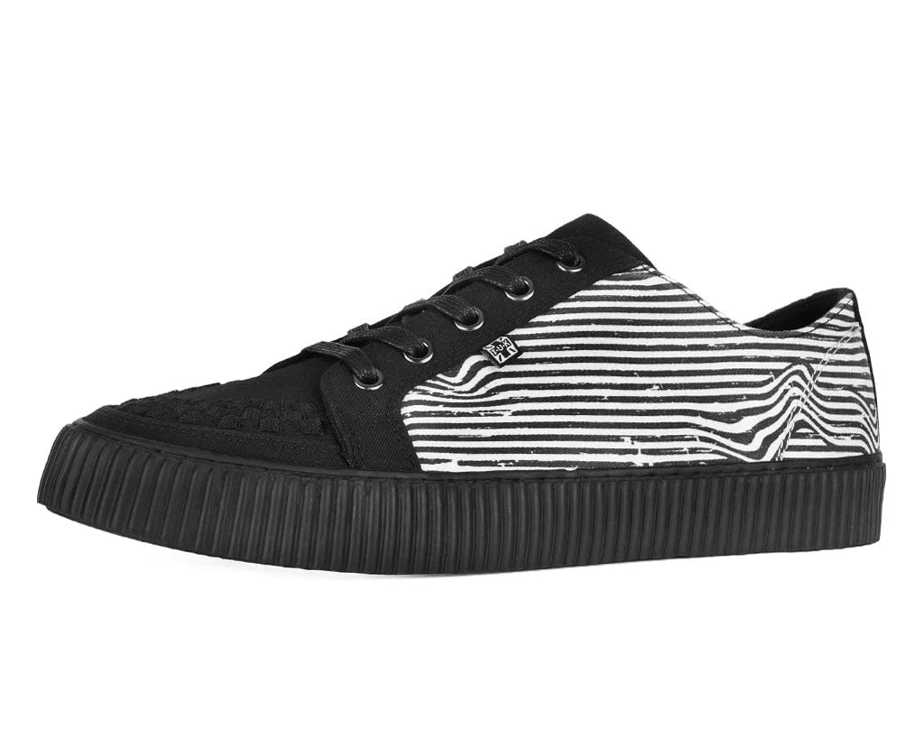 TUK Black & White Canvas Lace-Up Creeper Sneaker