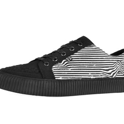 TUK-A3404 Sneaker en toile noire et blanche à lacets