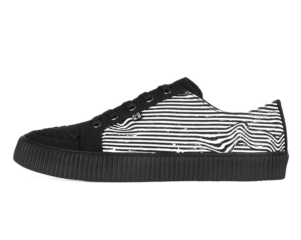 TUK Black & White Canvas Lace-Up Creeper Sneaker