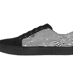 TUK-A3404 Sneaker en toile noire et blanche à lacets