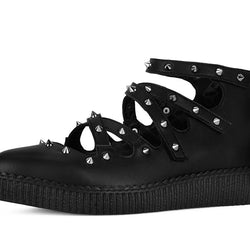 TUK-A3421L Mary Jane à sangle croisée noire cloutée