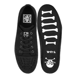 TUK-A3428 basket noire sergée à lacets à pointes