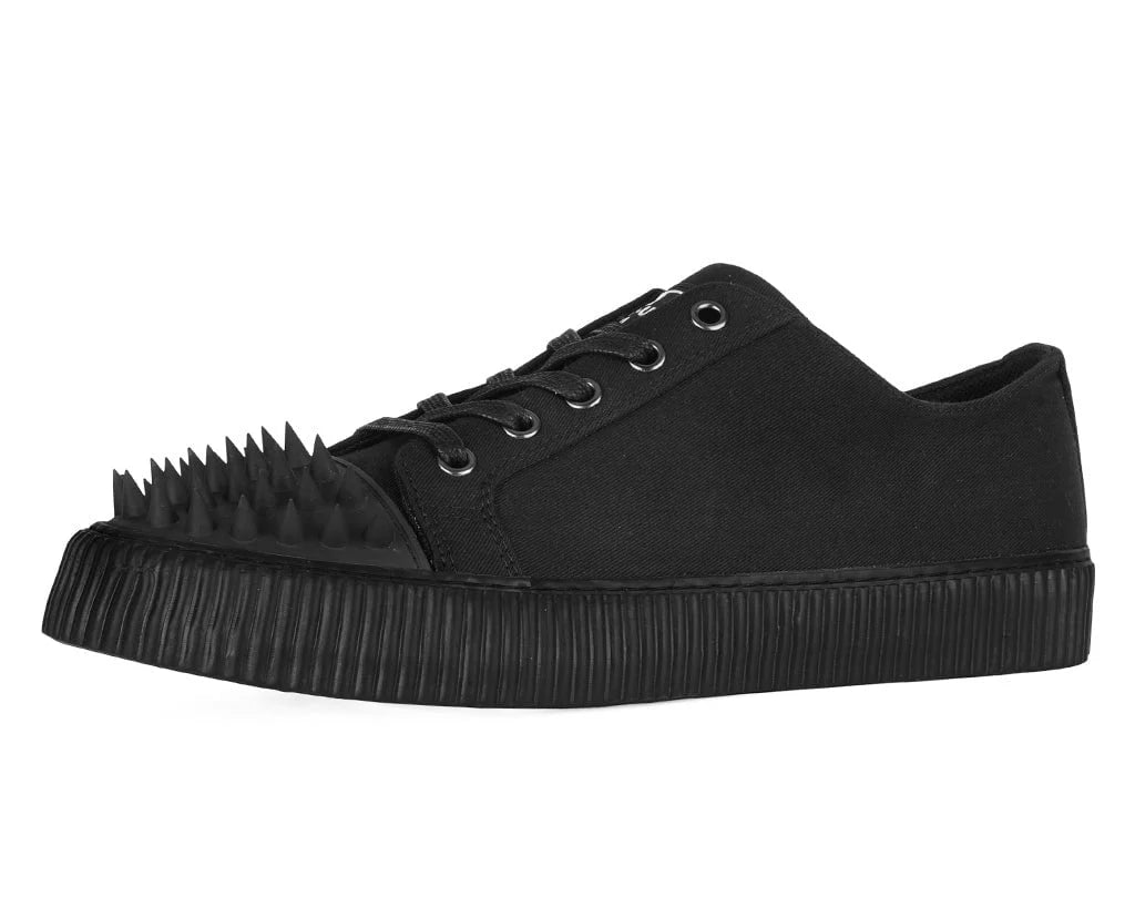 TUK Black Twill Spiked Lace Up Sneaker