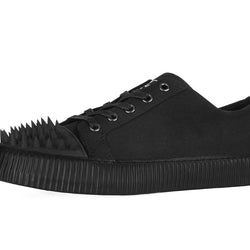 TUK-A3428 basket noire sergée à lacets à pointes