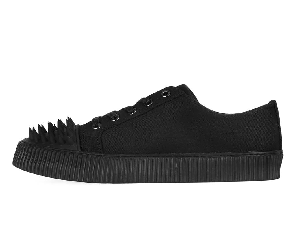 TUK Black Twill Spiked Lace Up Sneaker