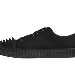 TUK-A3428 basket noire sergée à lacets à pointes