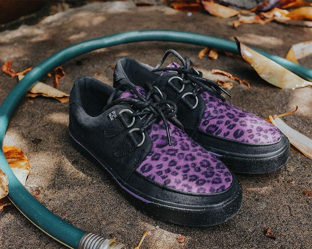 TUK Black & Purple Leopard D-Ring Sneaker